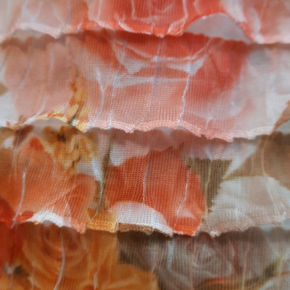 AGB Floral Design Ruffle Tank Top  Size  XL - Picture 10 of 11